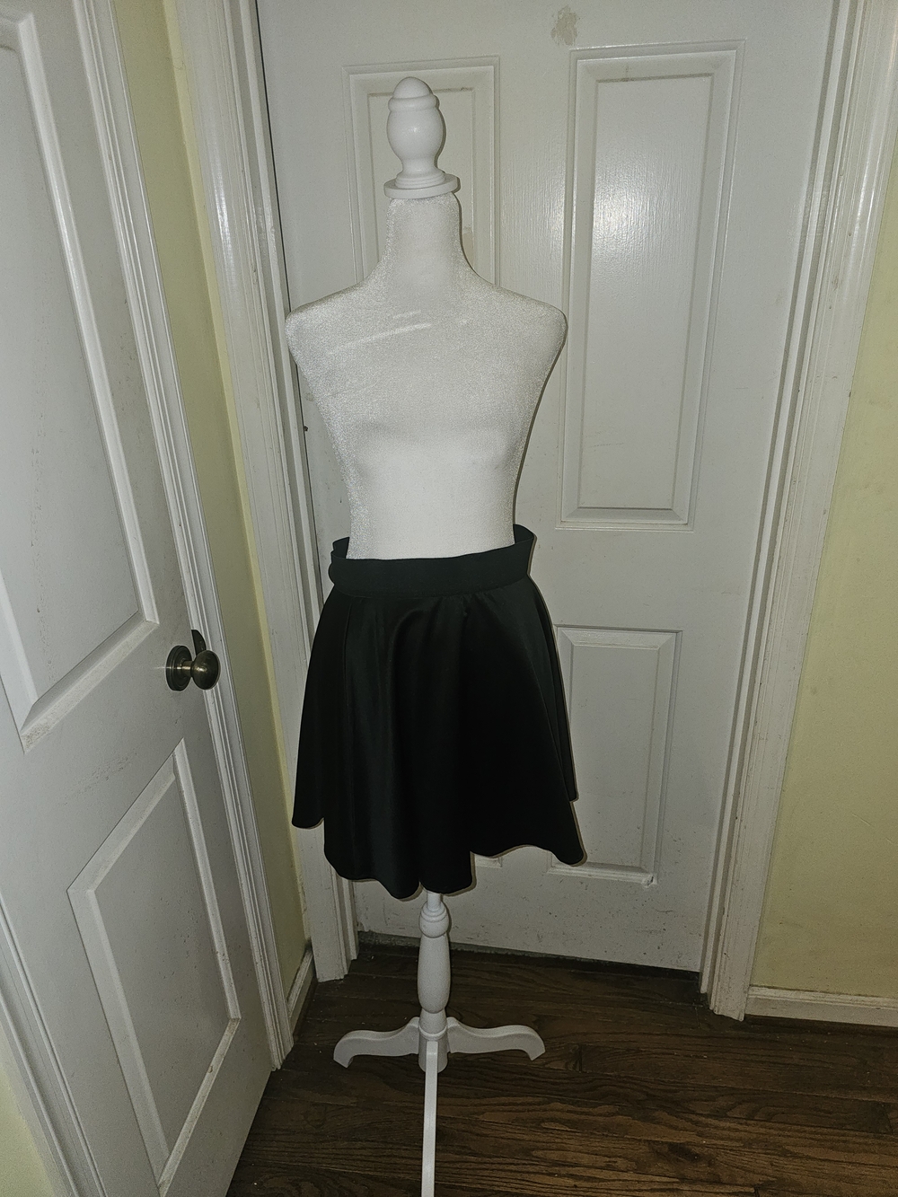 Speechless Black Satin Circle Skirt